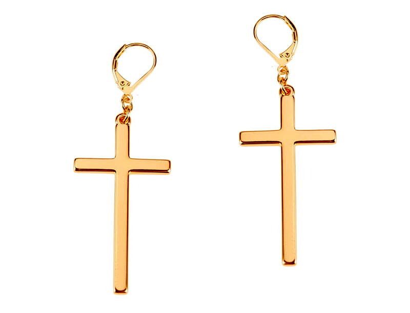 Kolczyki wiszące krzyżyki z kolekcji Heavenly (P15/ROZ/02AU)