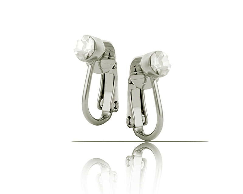 Klipsy z kryształkiem z kolekcji Classic (E23/ZIM/25AG)