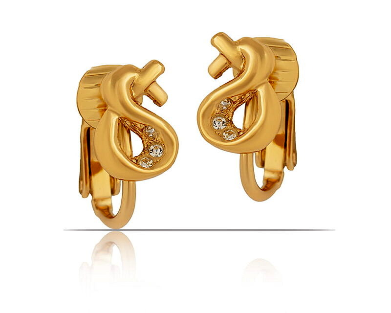 Klipsy zawijaski z kryształkami Preciosa z kolekcji Classic (E14786AU)