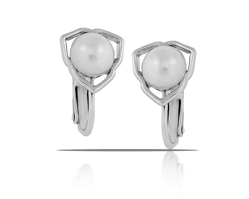 Klipsy z perełkami z kolekcji Classic (E14785AG)