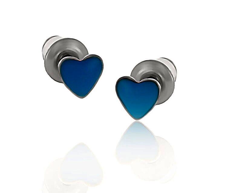 Kolczyki niebieskie serduszka dla dziewczynki (P14770AG-E211)