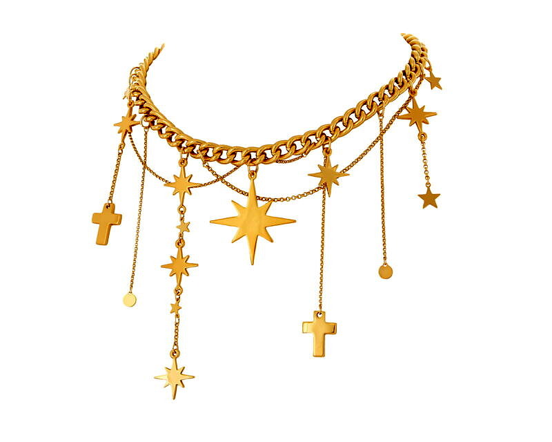 Choker z gwiazdkami i krzyżykami (C24/WIO/53AU)