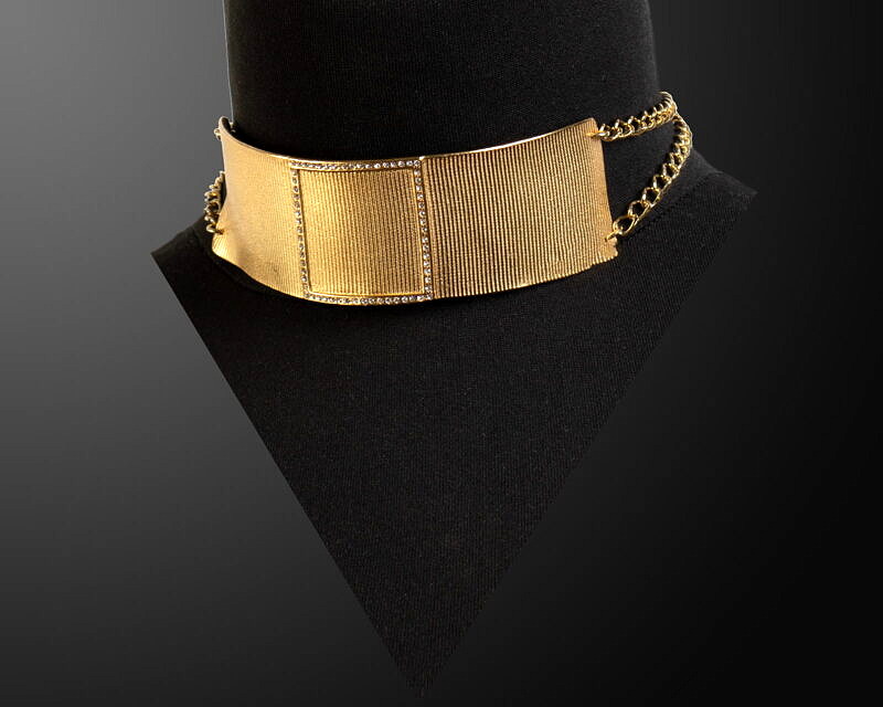 Szeroka obroża z kryształkami Preciosa , z kolekcji Vintage (C24/WIN/32AU)