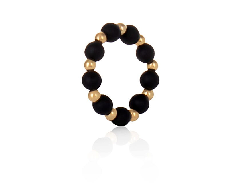 Pierścionek z onyksów z kolekcji Basic Aria Martelle (R24/NUT/05AU)