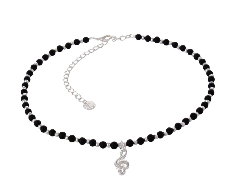 Naszyjnik 50 cm z onyków z kluczem wiolinowym z kolekcji Basic Aria Martelle (C24/NUT/05/1AG)