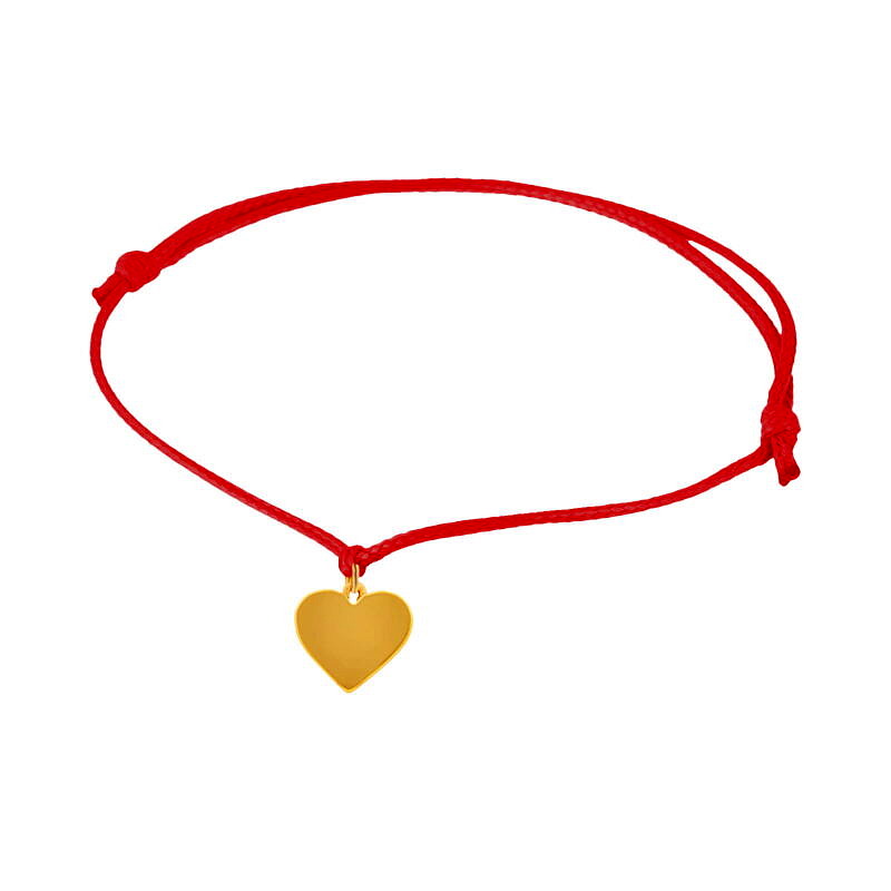Bransoletka serduszko na czerwonym sznureczku (C24/ZIM/15AU)